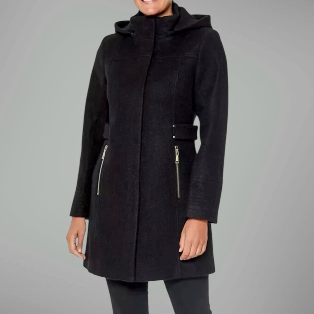 Vince Camuto Hooded A-Line Walker Coat - Picture 3 of 16